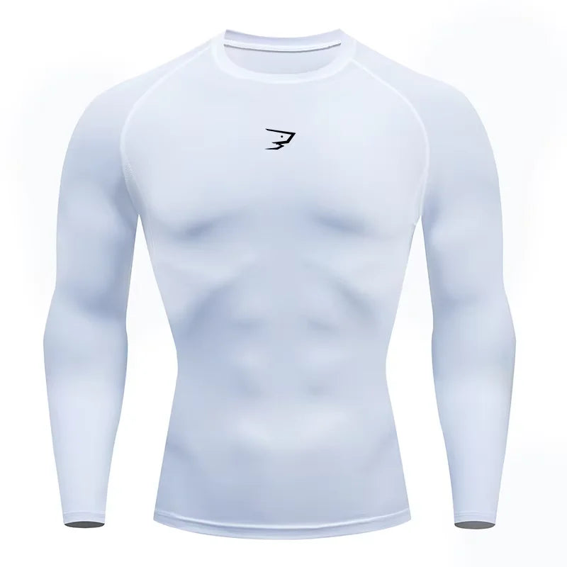 Men Running Compression T-shirt Long Sleeve Sport Tees Gym Fitness Sportshirt Male Jogging