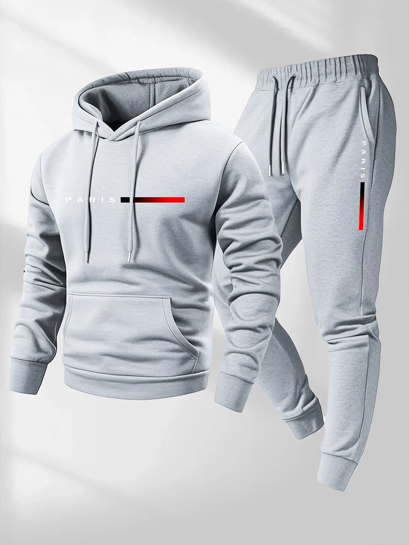 2025 letter printed sportswear set men's hooded sweatshirt long pants set spring and autumn warm suit
