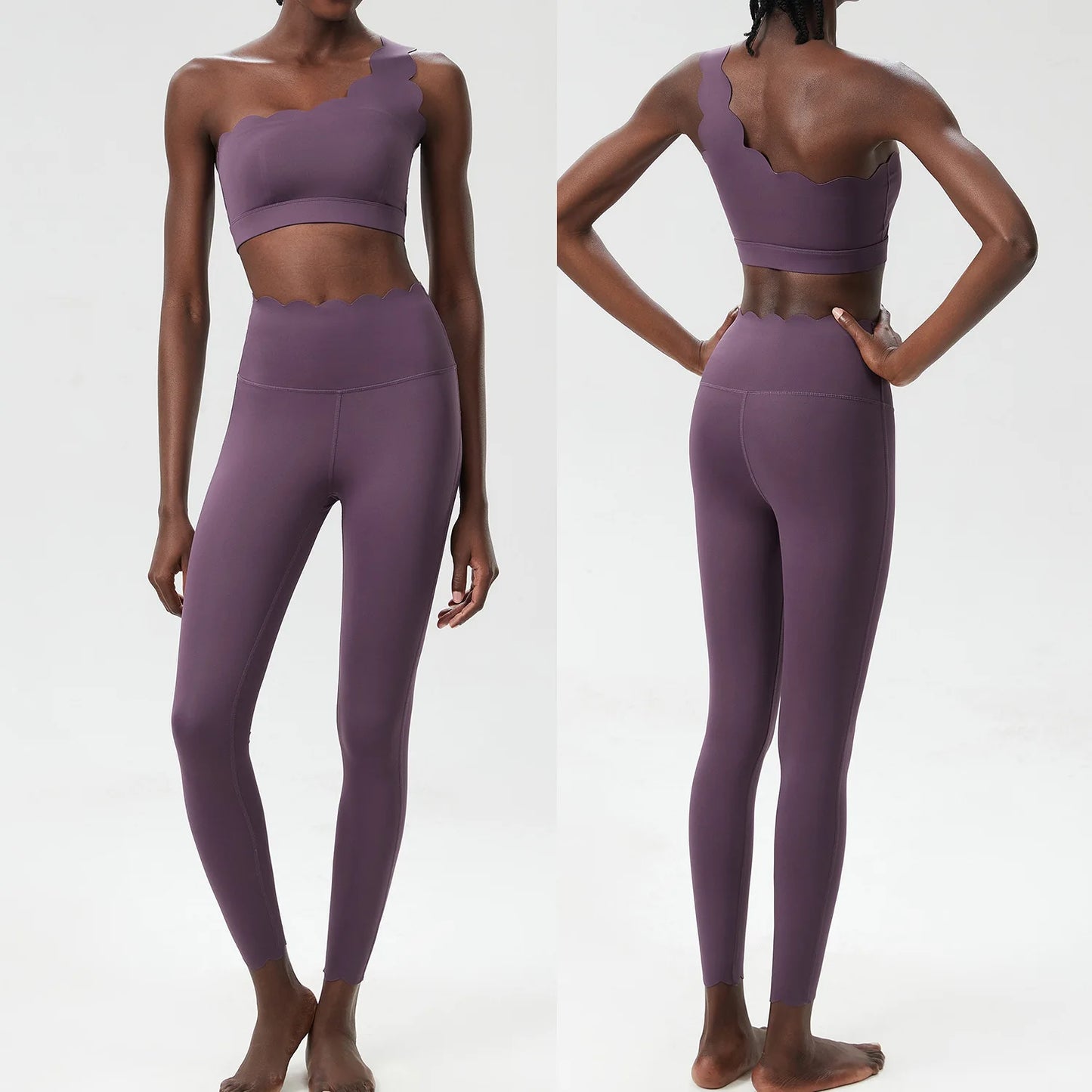 Women Two Pieces Fitness Yoga Set Buttery Soft Running Gym Suit Breathable Quick Dry Sportswear Female Stretchy Workout Clothes