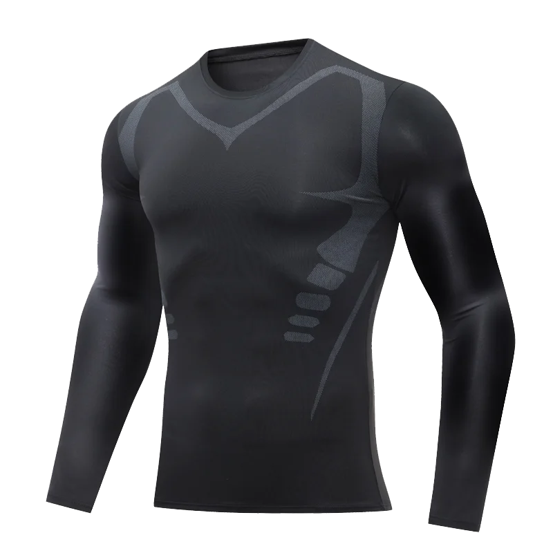 New Compression Running Sets Men Quick Dry Long Sleeve Shirt Basketball Fitness Gym Legging Male Workout Muscle Top Tracksuit