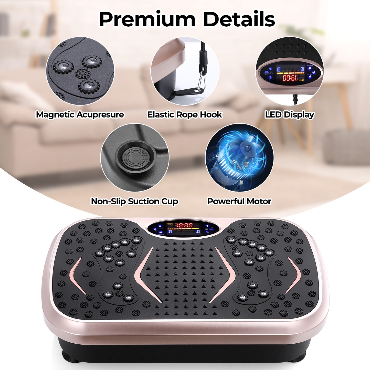 Vibration Plate,Fitness Vibration Board for Home,Full Body Exercise Machine,Fat Burning & Muscle Building,Body Shaper Trainer