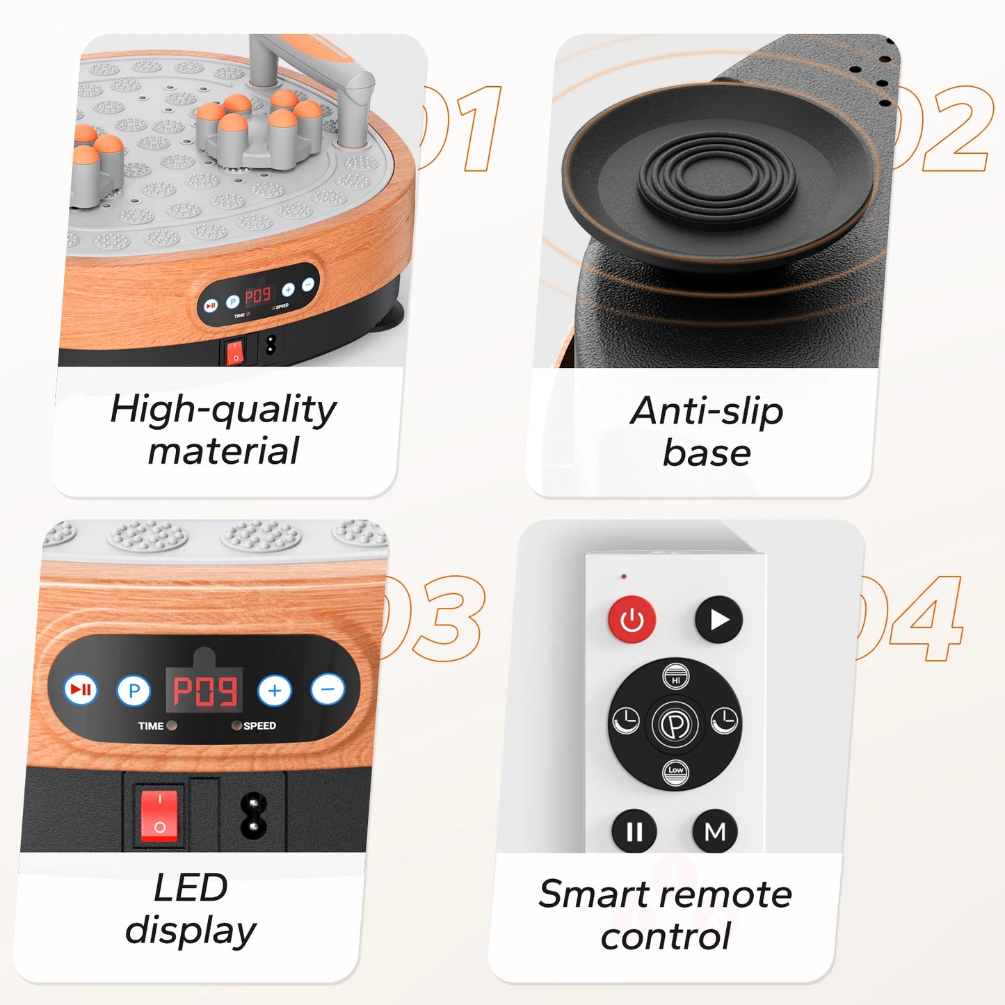 MERACH Vibration Plate Exercise Machine Vibration Plate Lymphatic Drainage Massager Whole Body Vibration Plate Helps Weight Loss