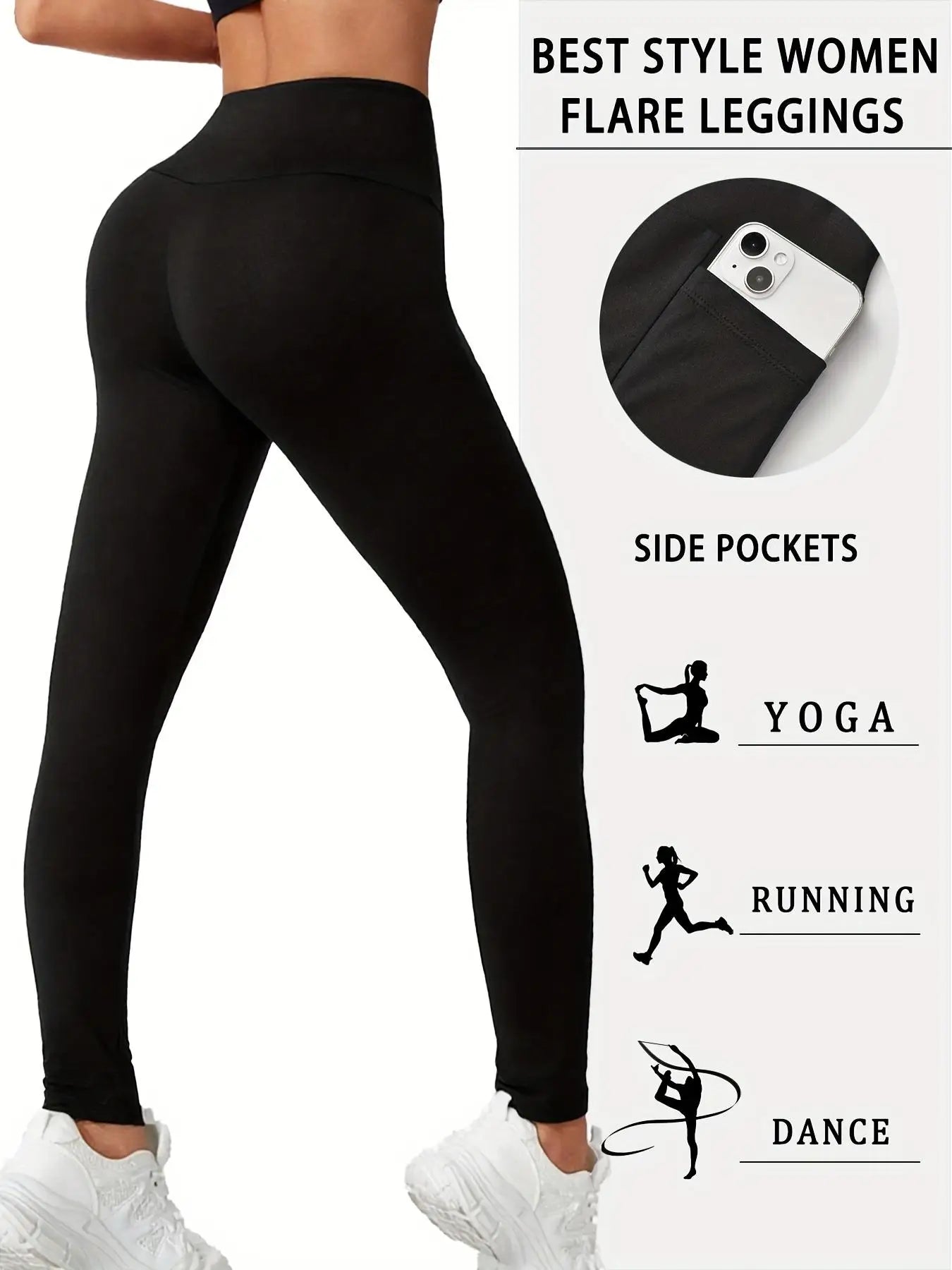 4pcs Plus Size High-Waist Fleece-Lined Yoga Pants with Side Pockets for Yoga Fitness Hiking Outdoor Activities Comfort Versatile