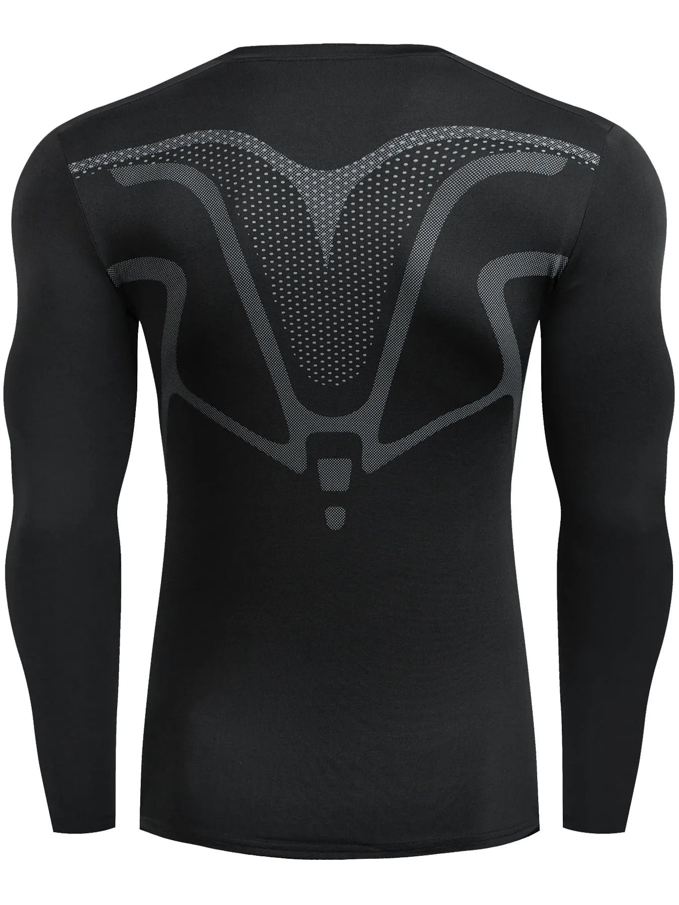 Breathable Compression Long Sleeve Sports Shirt for Men - Quick Drying Crew Neck Athletic Wear for Basketball,  Running，Fitness