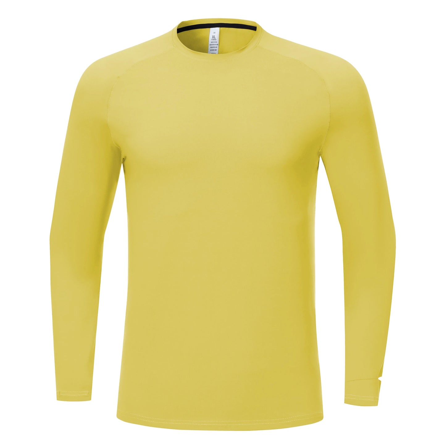 Mens Autumn Keep Warmer Running Long Sleeve Shirts Workout Tops T-Shirt Training Suit with Thumb Hole Anti-Static Cuff Elastic