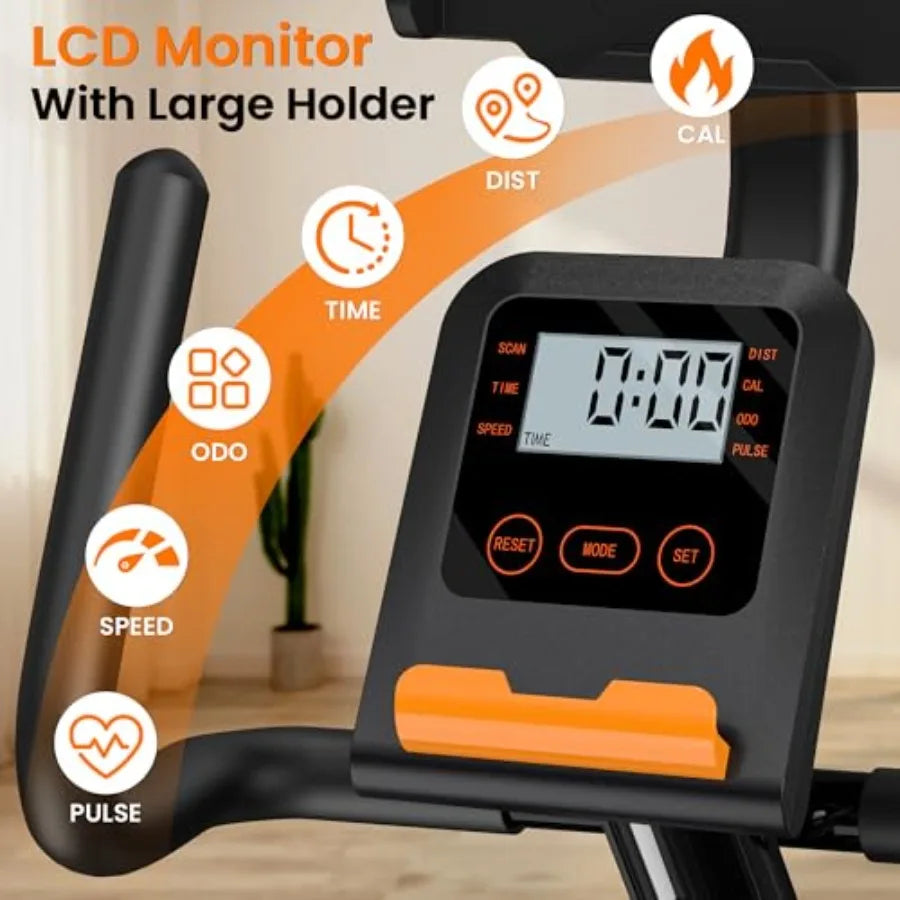 Recumbent Exercise Bike for Home Use Quiet Recumbent Stationary Bikes for Adults Seniors 16-Level Resistance Adjustable Seat Su