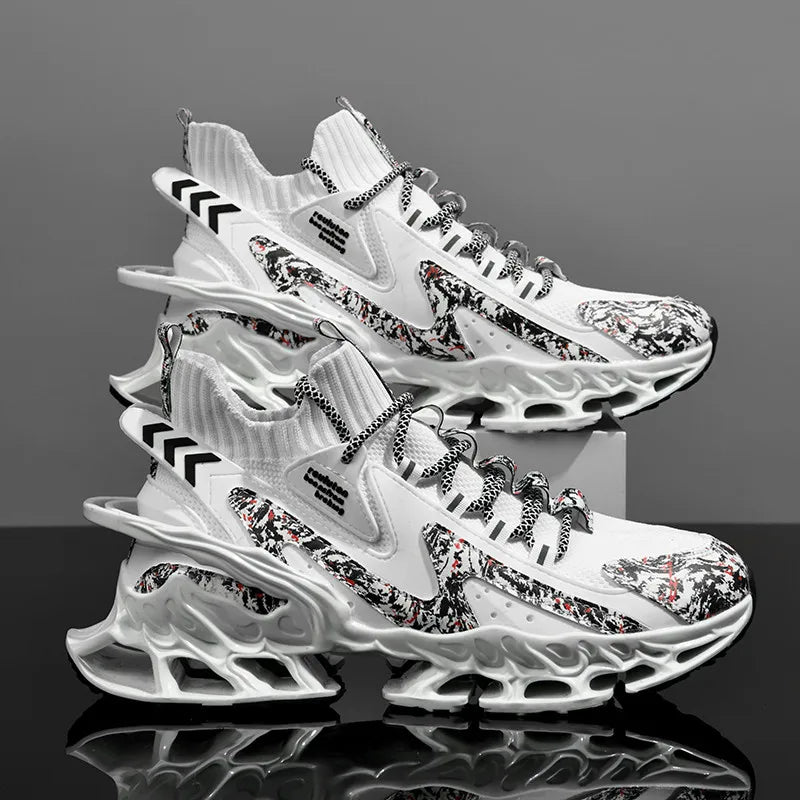 Men's Running Shoes Blade Non Slip Fashion Sneakers Breathable Mesh Soft Sole Casual Athletic Walking Shoes