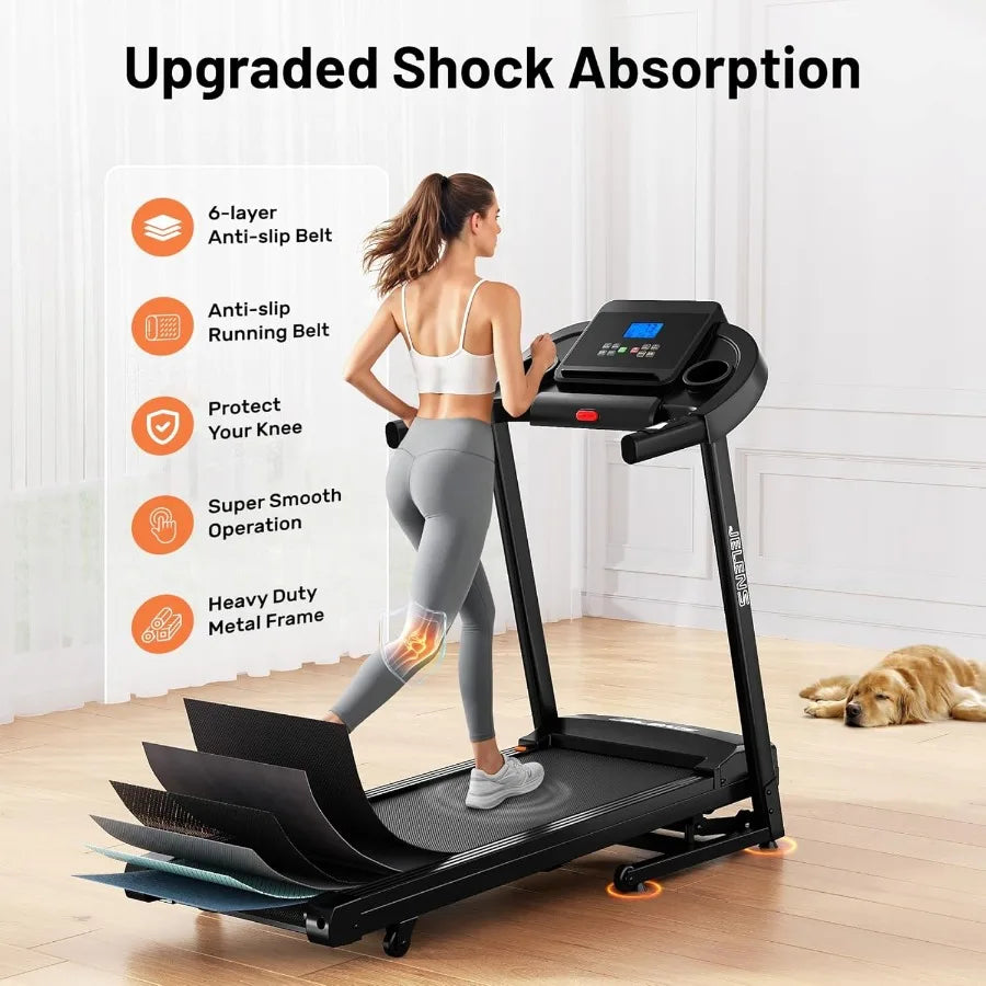 Foldable Treadmill for Home Use with 015 Auto Incline 330LBS Weight Capacity Pulse Sensors 3.0HP Quiet Motor App Connectivity a