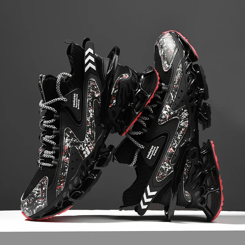 Men's Running Shoes Blade Non Slip Fashion Sneakers Breathable Mesh Soft Sole Casual Athletic Walking Shoes