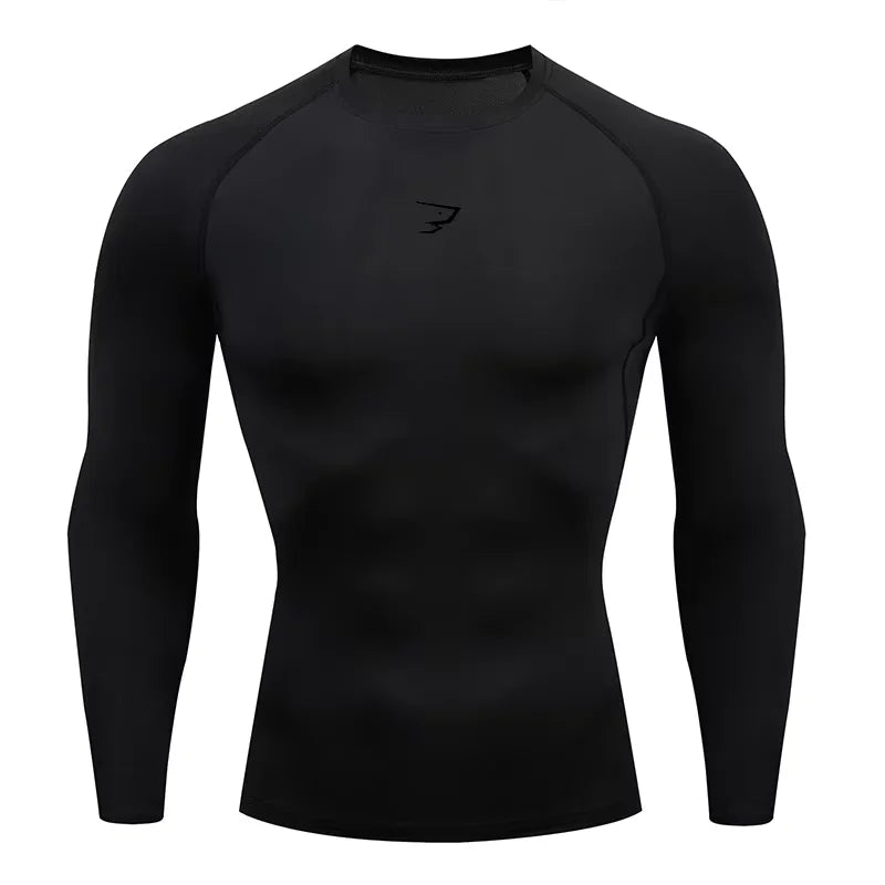 Men Running Compression T-shirt Long Sleeve Sport Tees Gym Fitness Sportshirts Male Jogging Tracksuit Homme Athletic HX0051