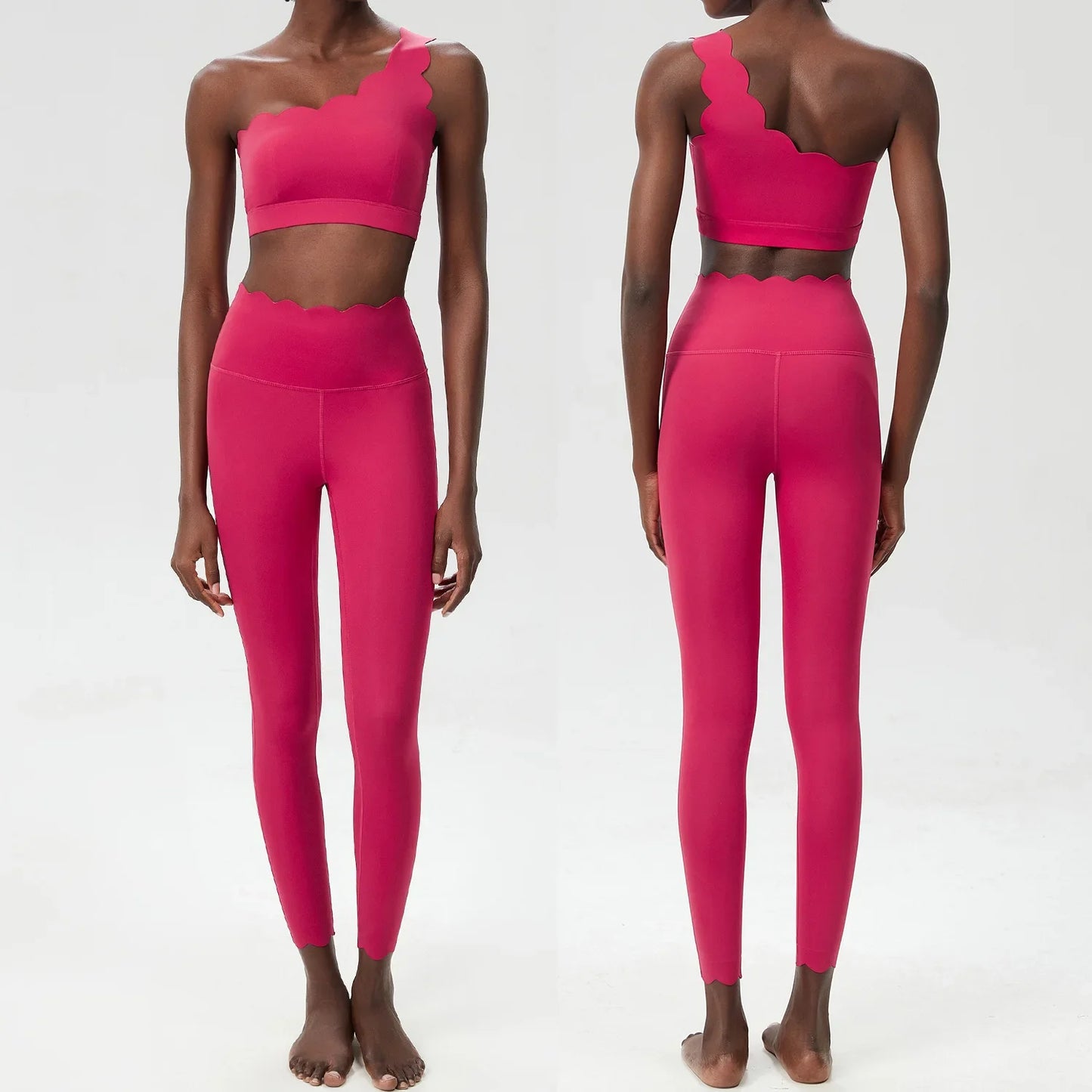 Women Two Pieces Fitness Yoga Set Buttery Soft Running Gym Suit Breathable Quick Dry Sportswear Female Stretchy Workout Clothes