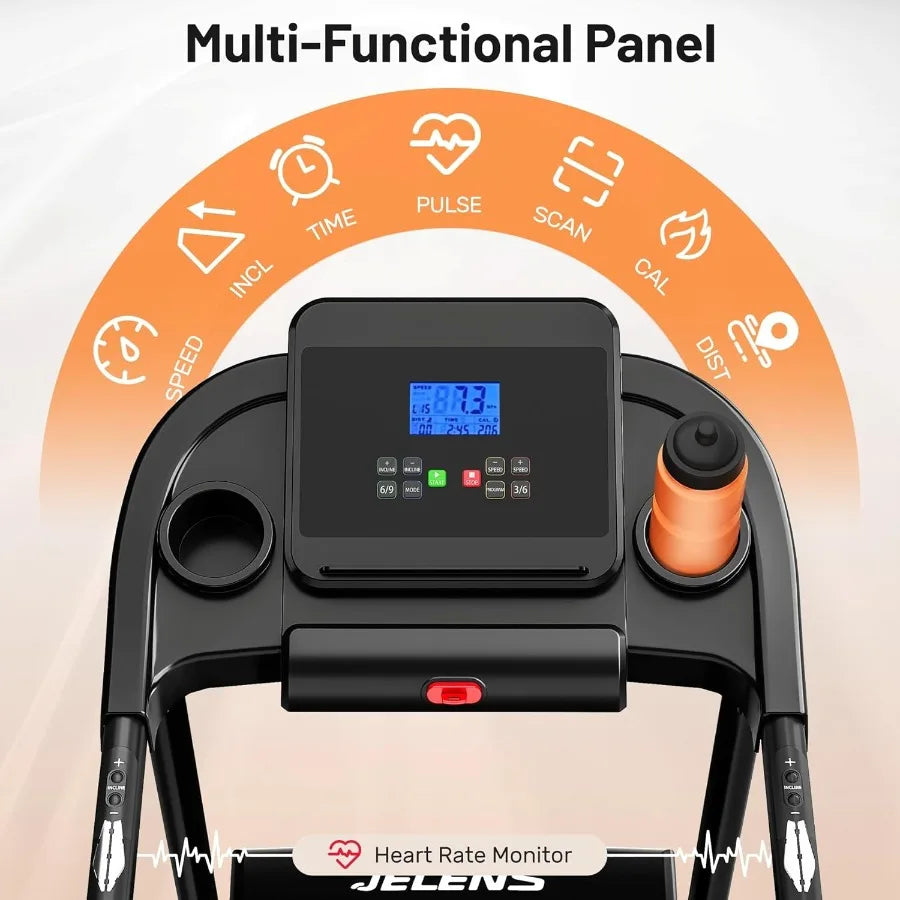 Foldable Treadmill for Home Use with 015 Auto Incline 330LBS Weight Capacity Pulse Sensors 3.0HP Quiet Motor App Connectivity a