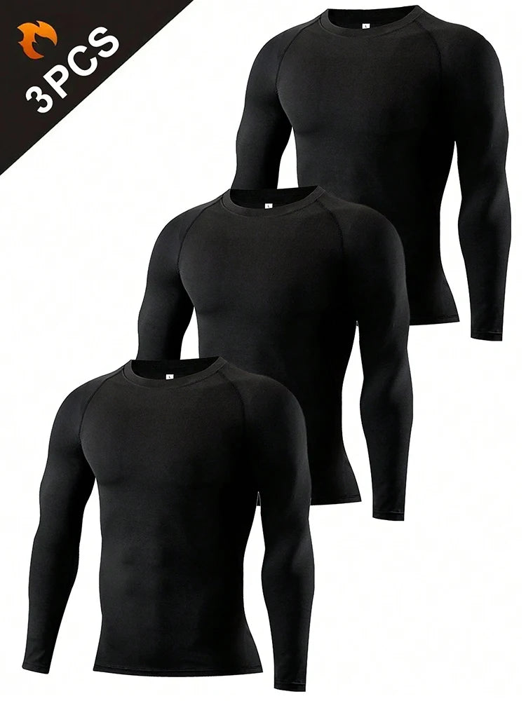 Stay Active and Comfortable with Men's Compression Shirts - Long Sleeve Athletic Workout Tops and Base Layers!
