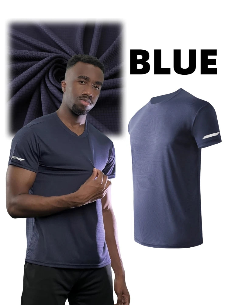 5Pcs Boyfriend Style Men's Print Color Ultralight QuickDry Sport T-Shirt, Breathable Lightweight Top For Fitness Training Workou