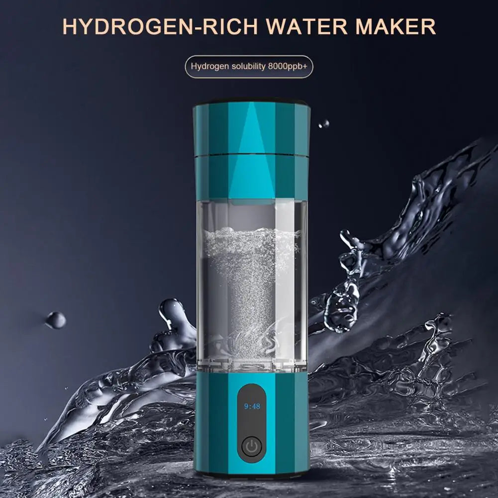 Oxygen Discharge Water Bottle Portable Hydrogen Water Ionizer Machine with Pem Technology for Home Travel 208ml Hydrogen Water