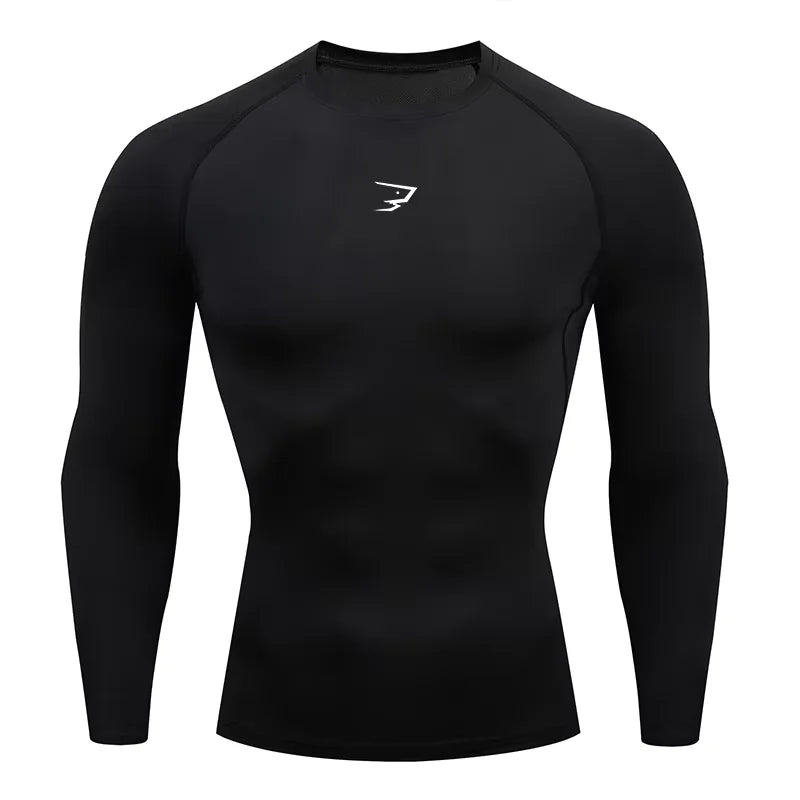 Men Running Compression T-shirt Long Sleeve Sport Tees Gym Fitness Sportshirts Male Jogging Tracksuit Homme Athletic HX0051