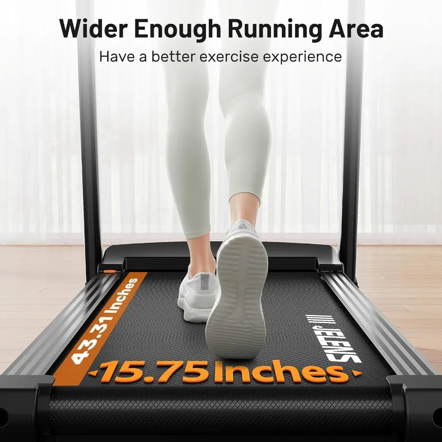 Foldable Treadmill for Home Use with 015 Auto Incline 330LBS Weight Capacity Pulse Sensors 3.0HP Quiet Motor App Connectivity a