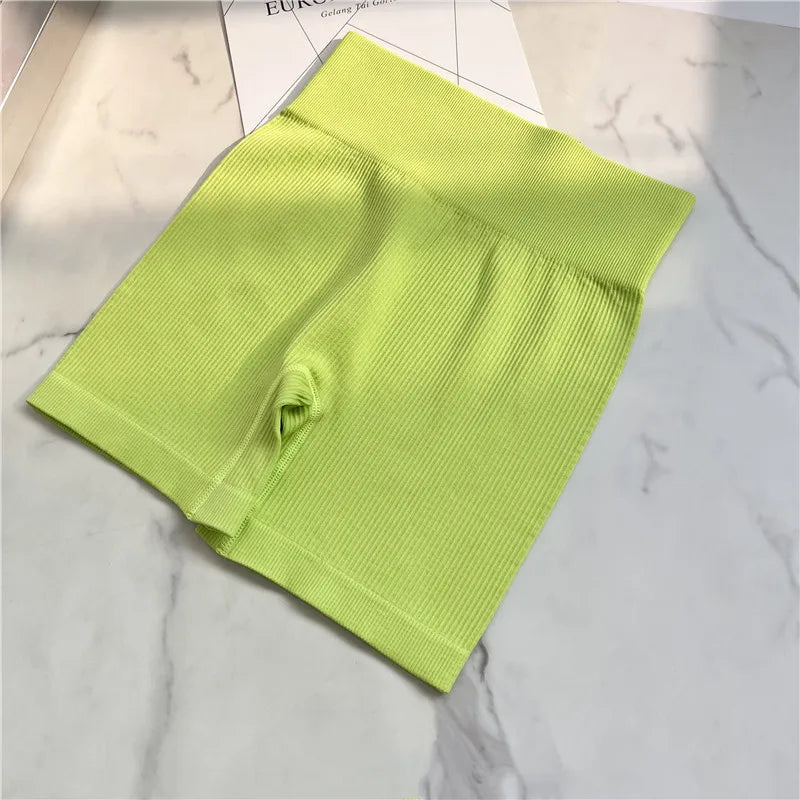 INLUMINE New Women Seamless Knit Sports Shorts High Waist Hip Lift Cycling Shorts Yoga Tight Pant Gym Fitness Leggings Women