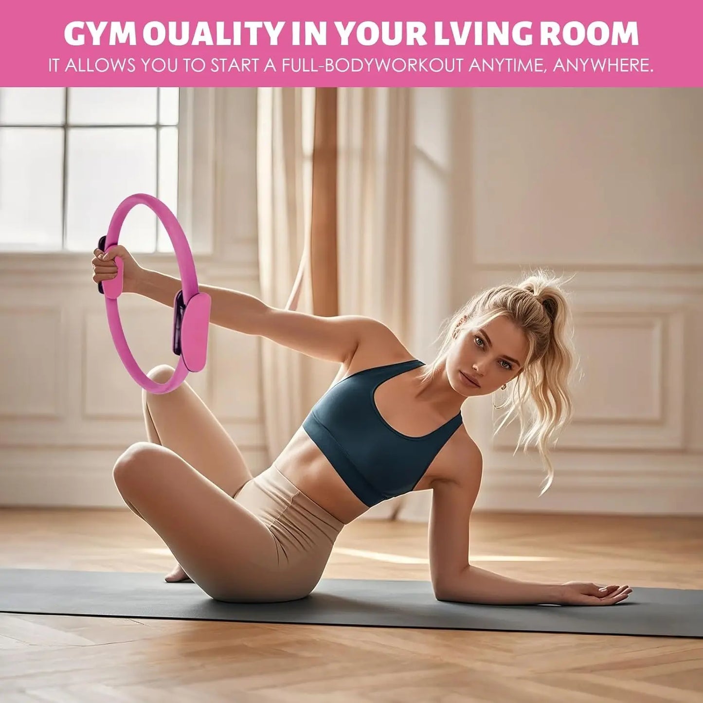 NEW Pilates Ball And Ring Set Pilates Fitness Ring Resistance Band Exercise Workout Fitness Equipment
