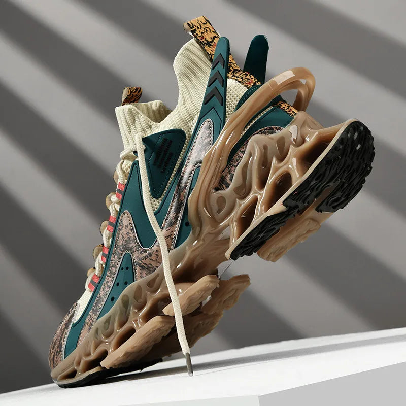 Men's Running Shoes Blade Non Slip Fashion Sneakers Breathable Mesh Soft Sole Casual Athletic Walking Shoes