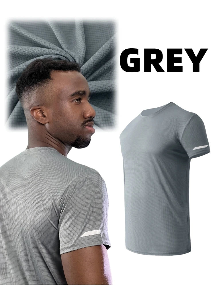 5Pcs Boyfriend Style Men's Print Color Ultralight QuickDry Sport T-Shirt, Breathable Lightweight Top For Fitness Training Workou