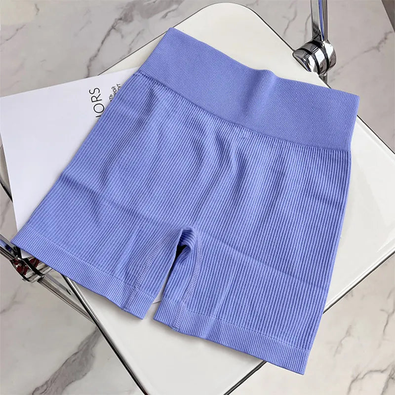 INLUMINE New Women Seamless Knit Sports Shorts High Waist Hip Lift Cycling Shorts Yoga Tight Pant Gym Fitness Leggings Women