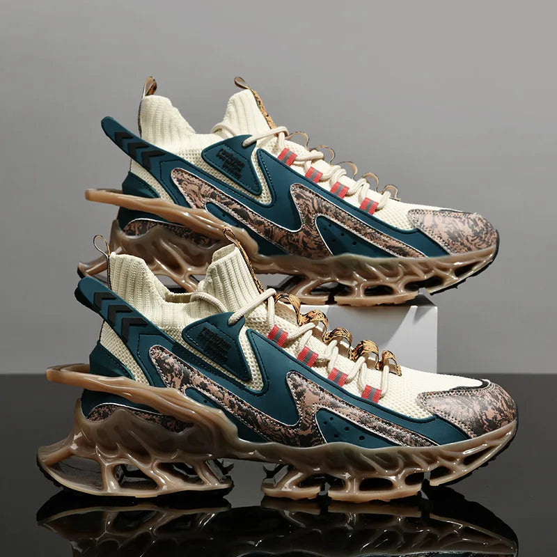 Men's Running Shoes Blade Non Slip Fashion Sneakers Breathable Mesh Soft Sole Casual Athletic Walking Shoes