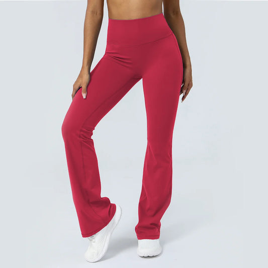 Women Yoga Flare Leggings High Waist Dance Pilates Fitness Gym Buttock Lifting Workout Wide-Leg Pants Outdoor Train Sport Tights
