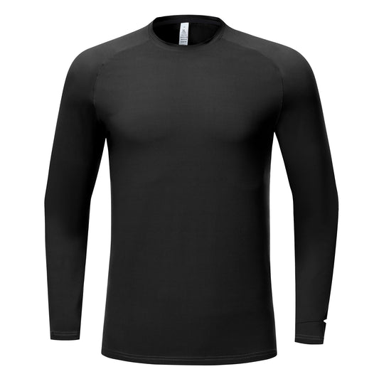 Mens Autumn Keep Warmer Running Long Sleeve Shirts Workout Tops T-Shirt Training Suit with Thumb Hole Anti-Static Cuff Elastic