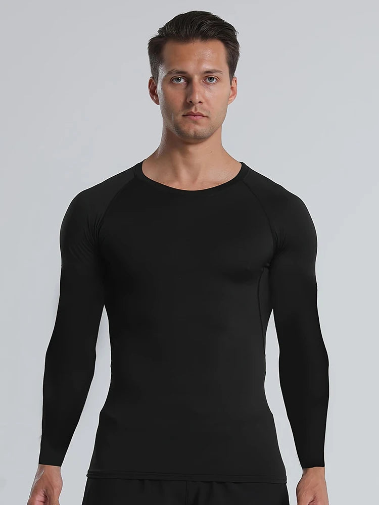 Stay Active and Comfortable with Men's Compression Shirts - Long Sleeve Athletic Workout Tops and Base Layers!