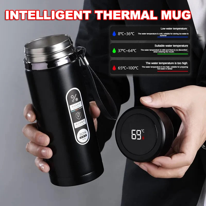 500ML Stainless Steel Thermos Bottle with LED Temperature Display Sus304 Tea Water Bottle Vacuum Flask Portable Cups