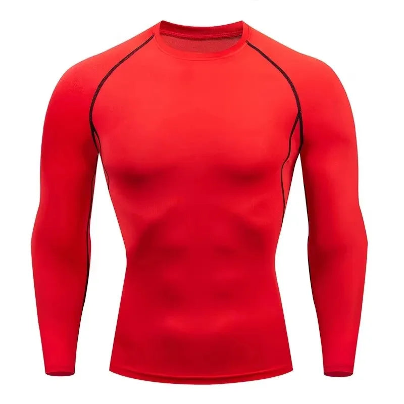 Autumn and winter Keep warm Men Compression Running T-Shirt Fitness Tight Long Sleeve Sport Training Jogging Gym Sportswear