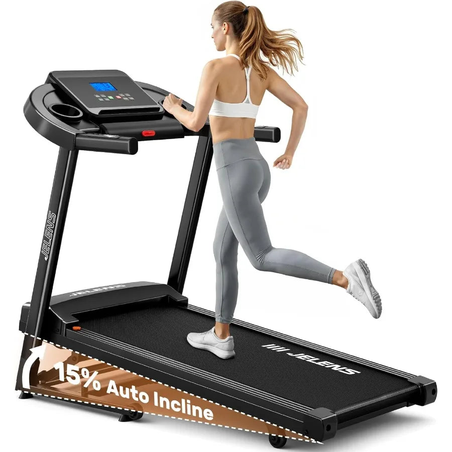 Foldable Treadmill for Home Use with 015 Auto Incline 330LBS Weight Capacity Pulse Sensors 3.0HP Quiet Motor App Connectivity a