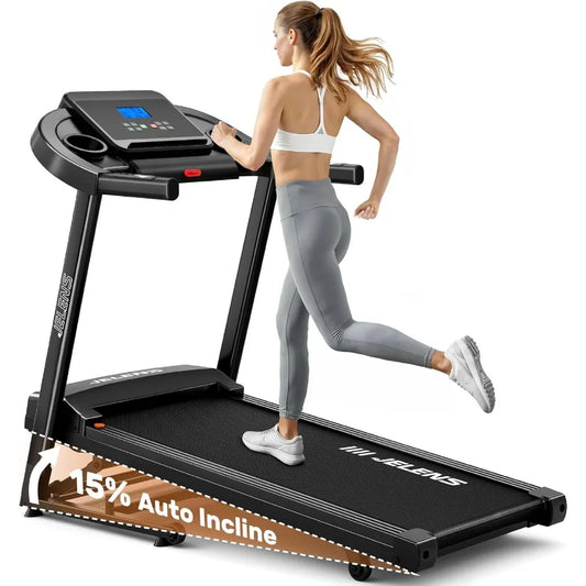 Foldable Treadmill for Home Use with 015 Auto Incline 330LBS Weight Capacity Pulse Sensors 3.0HP Quiet Motor App Connectivity a