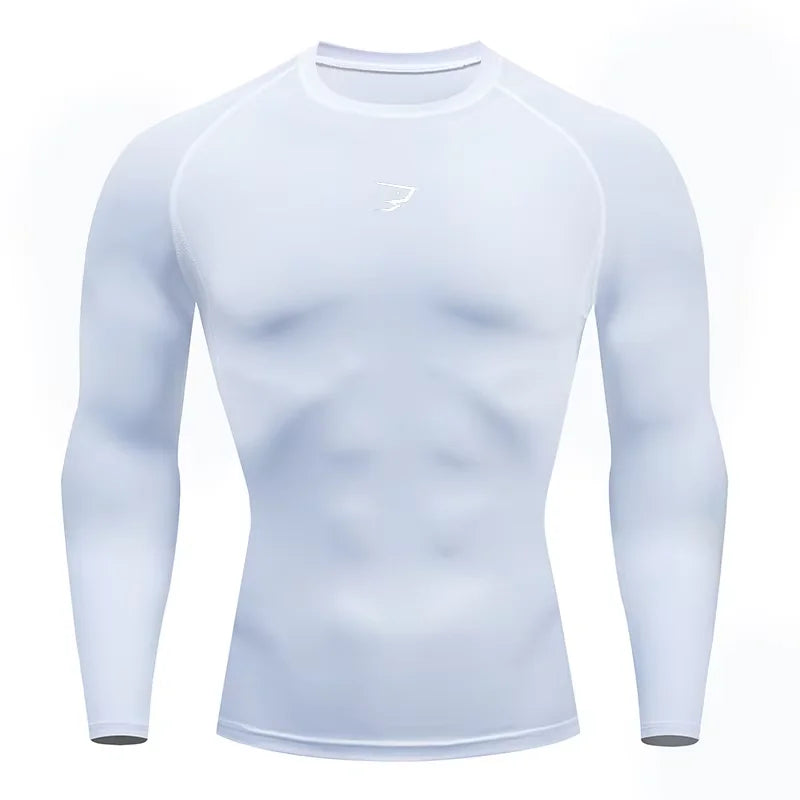 Men Running Compression T-shirt Long Sleeve Sport Tees Gym Fitness Sportshirts Male Jogging Tracksuit Homme Athletic HX0051
