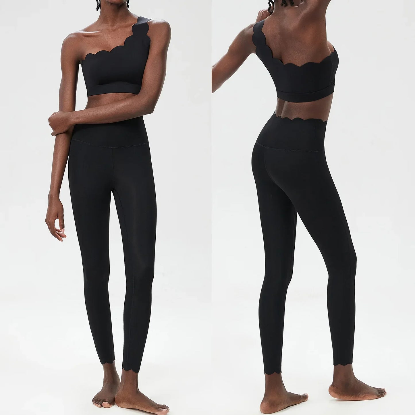 Women Two Pieces Fitness Yoga Set Buttery Soft Running Gym Suit Breathable Quick Dry Sportswear Female Stretchy Workout Clothes