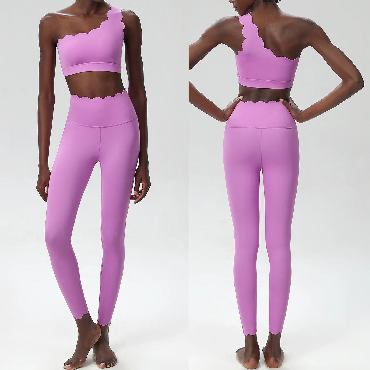 Women Two Pieces Fitness Yoga Set Buttery Soft Running Gym Suit Breathable Quick Dry Sportswear Female Stretchy Workout Clothes