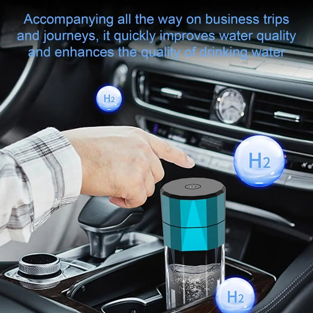 Oxygen Discharge Water Bottle Portable Hydrogen Water Ionizer Machine with Pem Technology for Home Travel 208ml Hydrogen Water