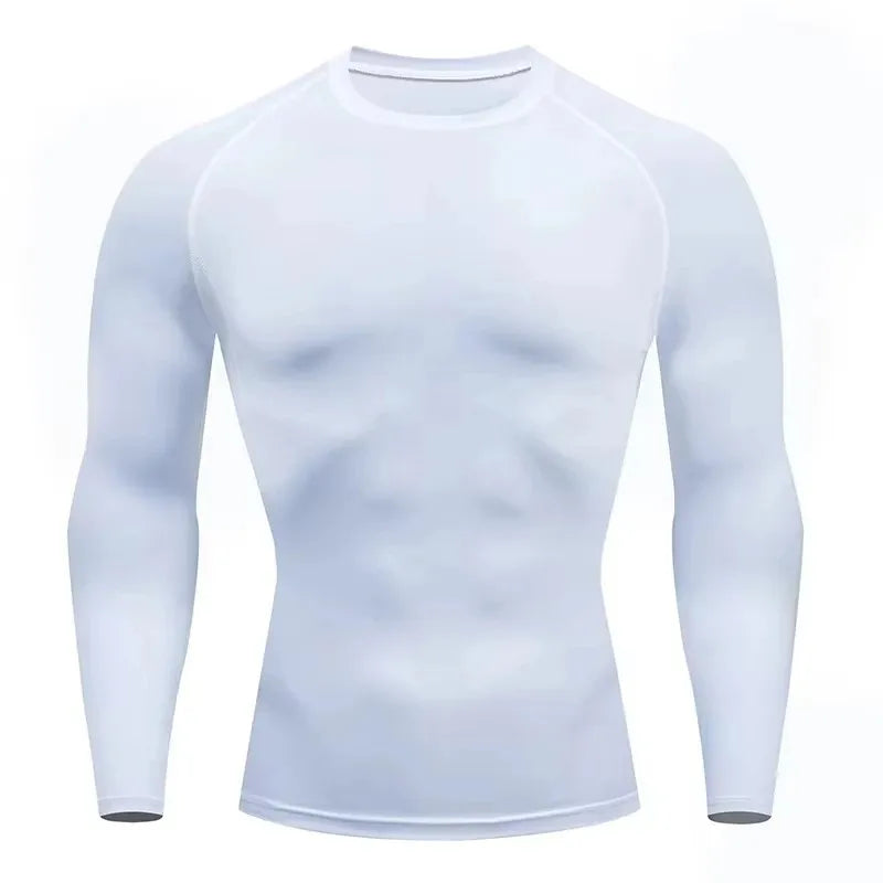 Autumn and winter Keep warm Men Compression Running T-Shirt Fitness Tight Long Sleeve Sport Training Jogging Gym Sportswear