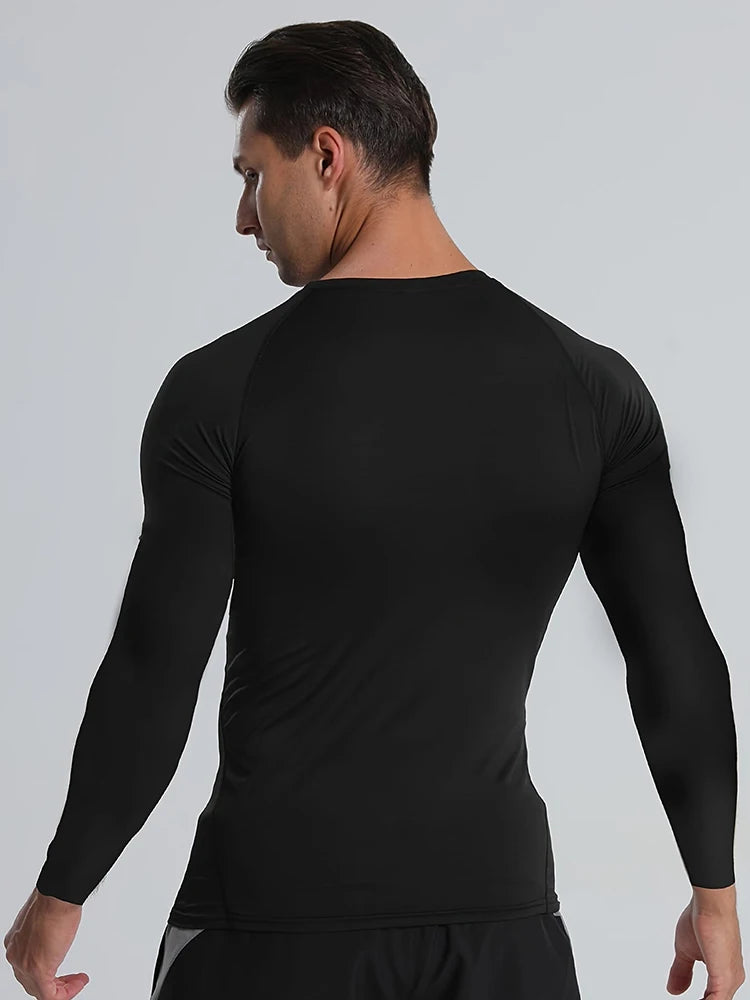 Stay Active and Comfortable with Men's Compression Shirts - Long Sleeve Athletic Workout Tops and Base Layers!