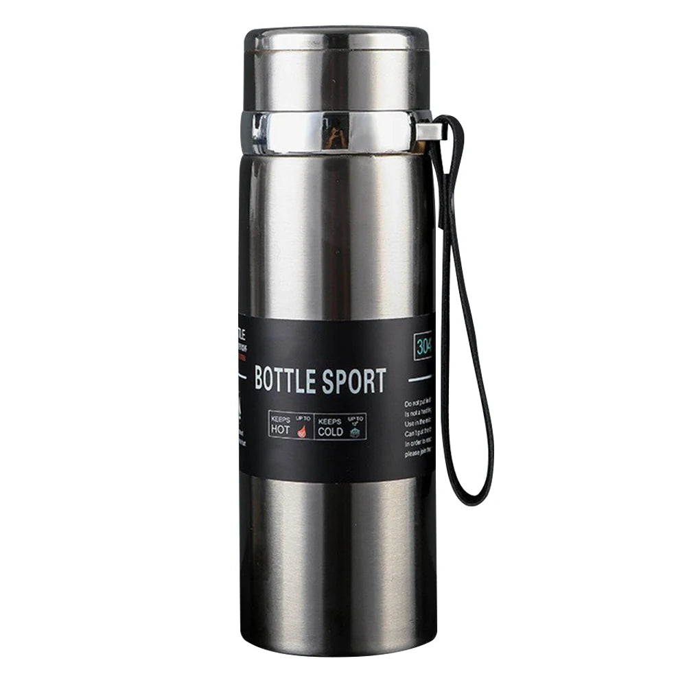 1000ml Insulated Thermal Water Bottle with Handle Double Wall Vacuum Flask for Hot and Cold Drinks Outdoor Sports
