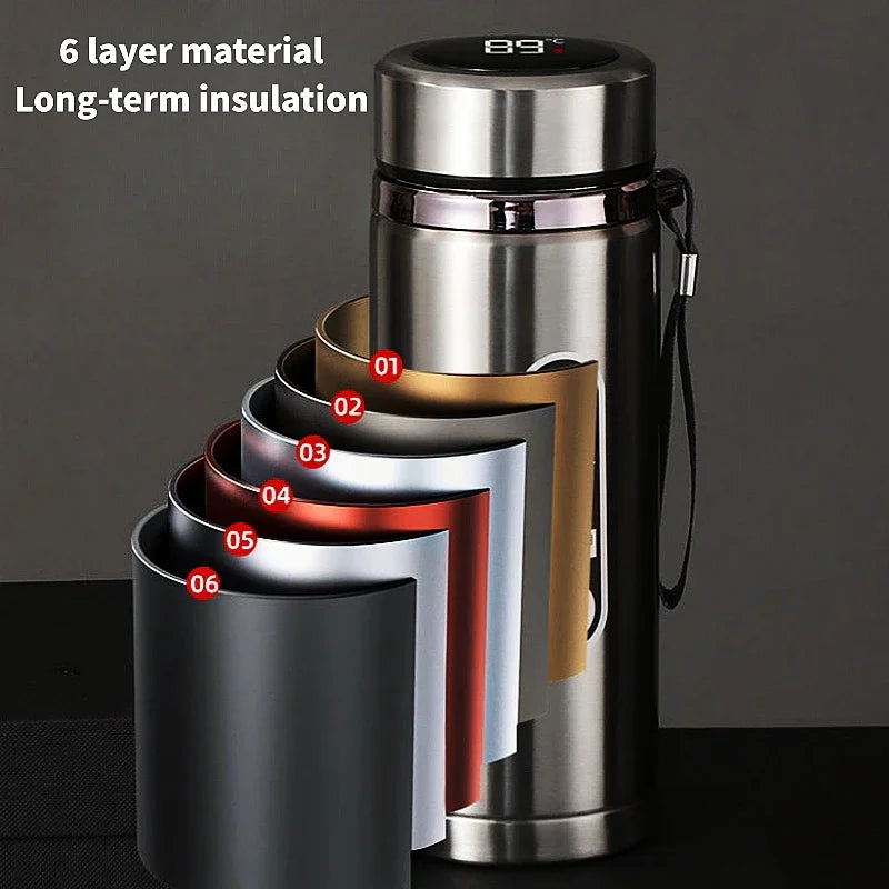 500ML Stainless Steel Thermos Bottle with LED Temperature Display Sus304 Tea Water Bottle Vacuum Flask Portable Cups