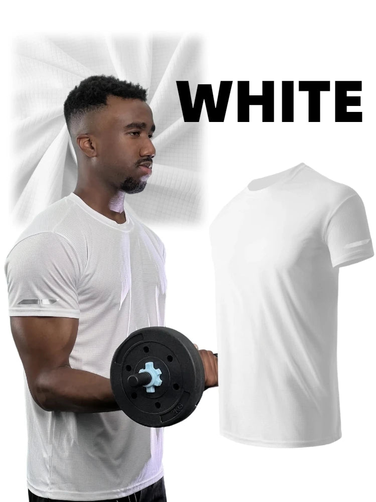 5Pcs Boyfriend Style Men's Print Color Ultralight QuickDry Sport T-Shirt, Breathable Lightweight Top For Fitness Training Workou