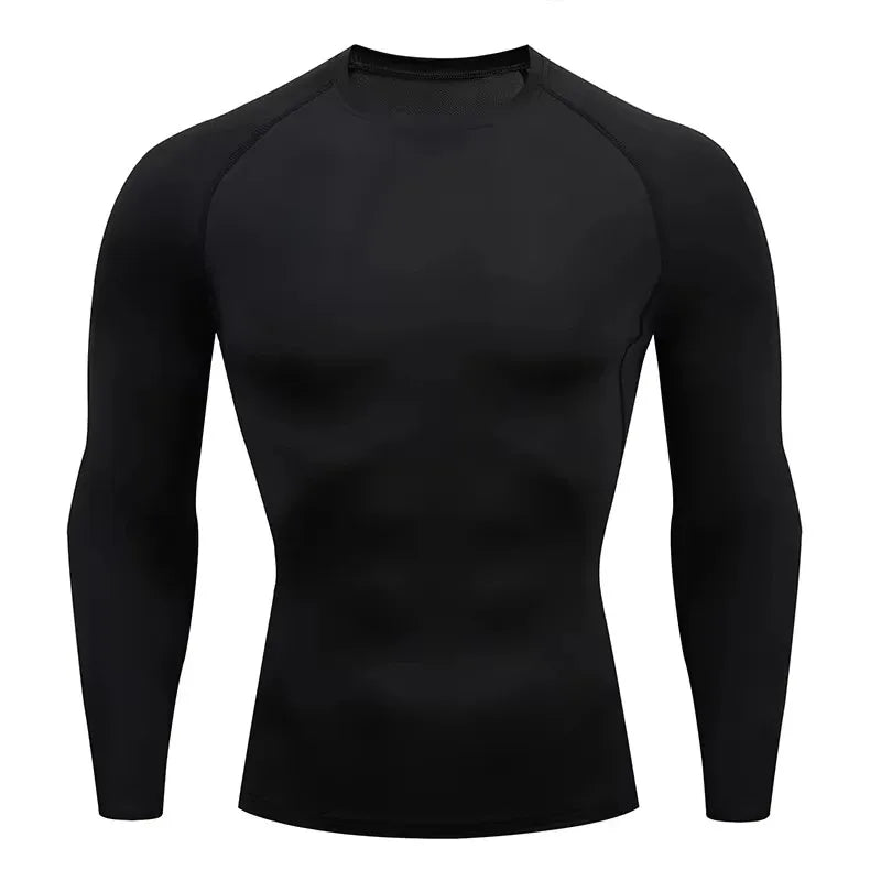 Autumn and winter Keep warm Men Compression Running T-Shirt Fitness Tight Long Sleeve Sport Training Jogging Gym Sportswear