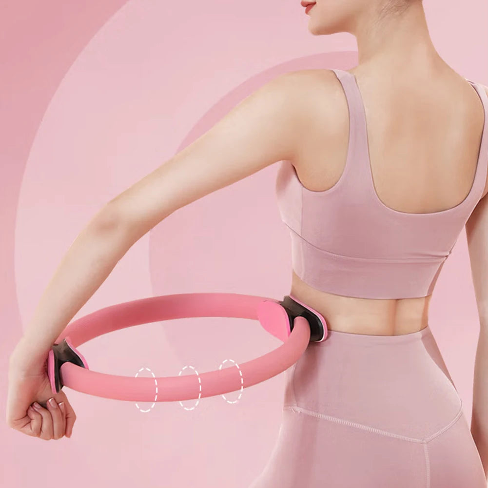 Pilates Ring Fitness Ring with Non Slip Handles Fitness Circle Flexible Resistance Exercise Equipment for Core Workout