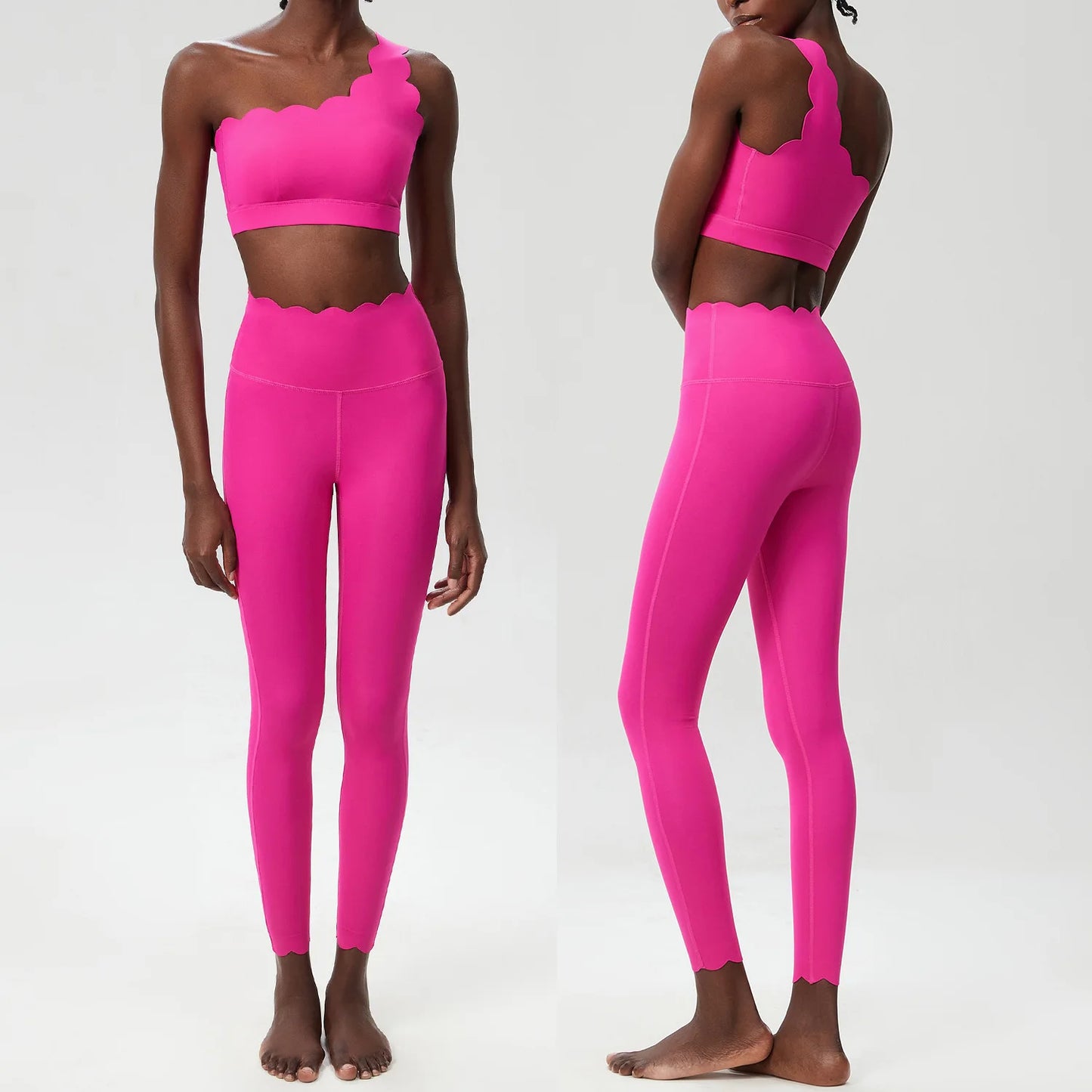 Women Two Pieces Fitness Yoga Set Buttery Soft Running Gym Suit Breathable Quick Dry Sportswear Female Stretchy Workout Clothes