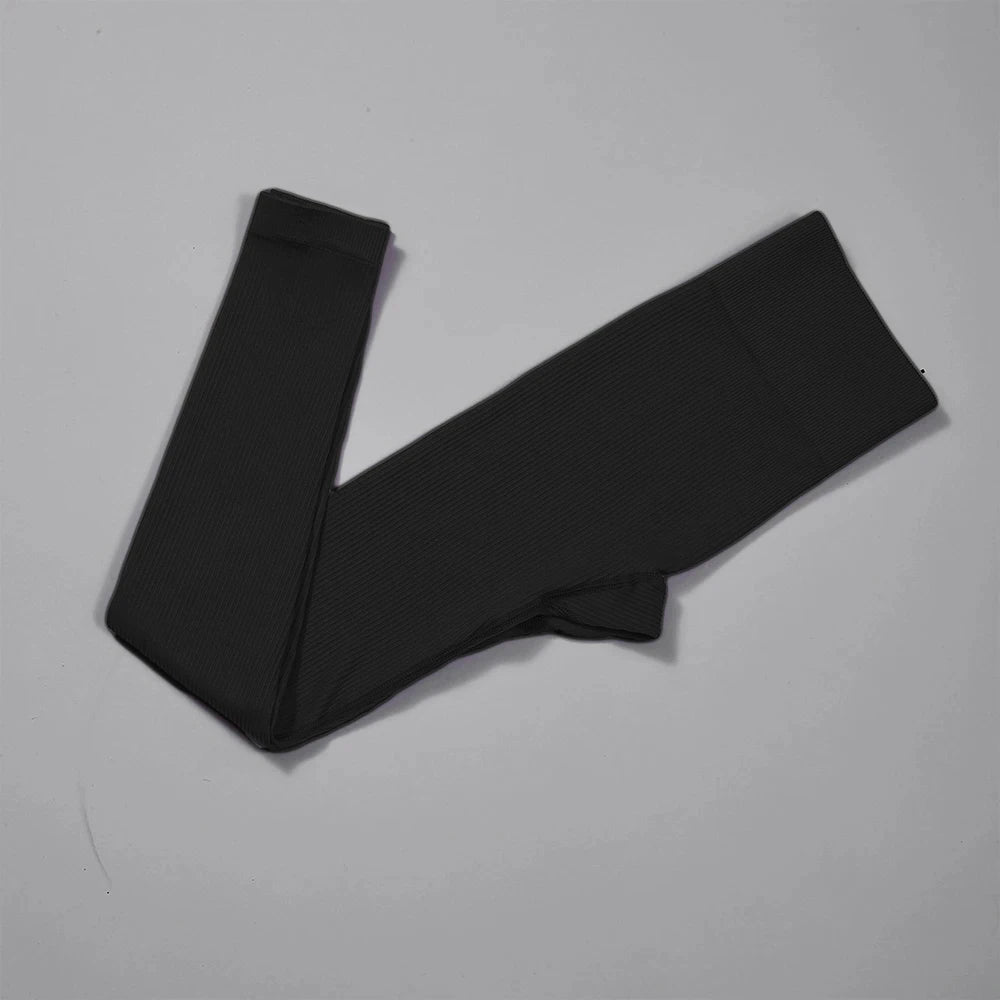 Women Ribbed Yoga Pants High Waisted Gym Leggings Sport ， Fitness Seamless Female Legging Control Running Training Tights