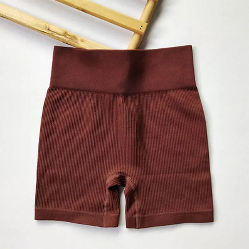 INLUMINE New Women Seamless Knit Sports Shorts High Waist Hip Lift Cycling Shorts Yoga Tight Pant Gym Fitness Leggings Women