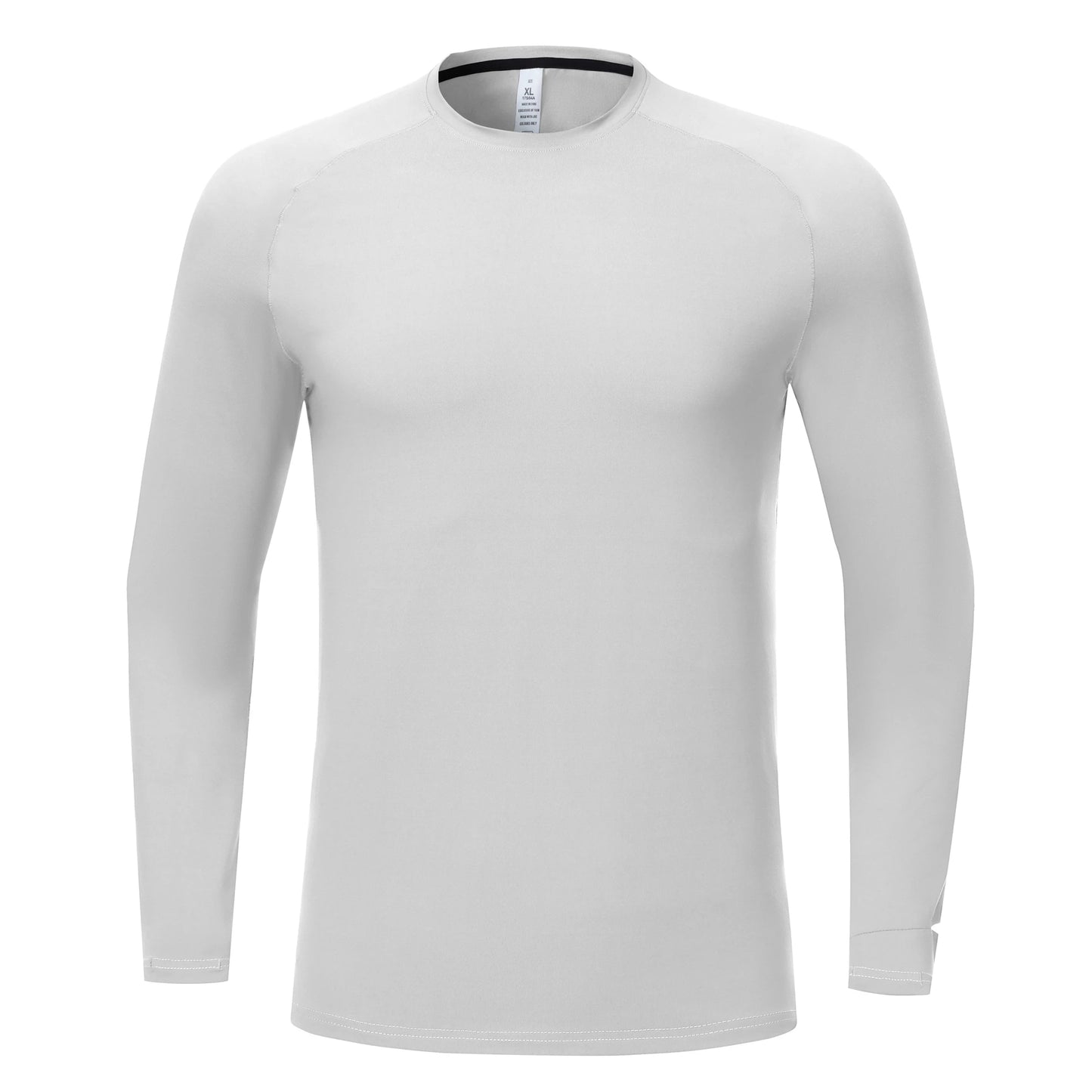 Mens Autumn Keep Warmer Running Long Sleeve Shirts Workout Tops T-Shirt Training Suit with Thumb Hole Anti-Static Cuff Elastic