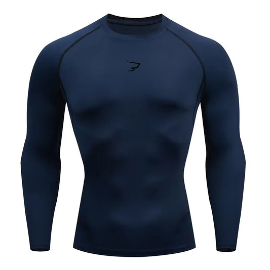 Men Running Compression T-shirt Long Sleeve Sport Tees Gym Fitness Sportshirts Male Jogging Tracksuit Homme Athletic HX0051